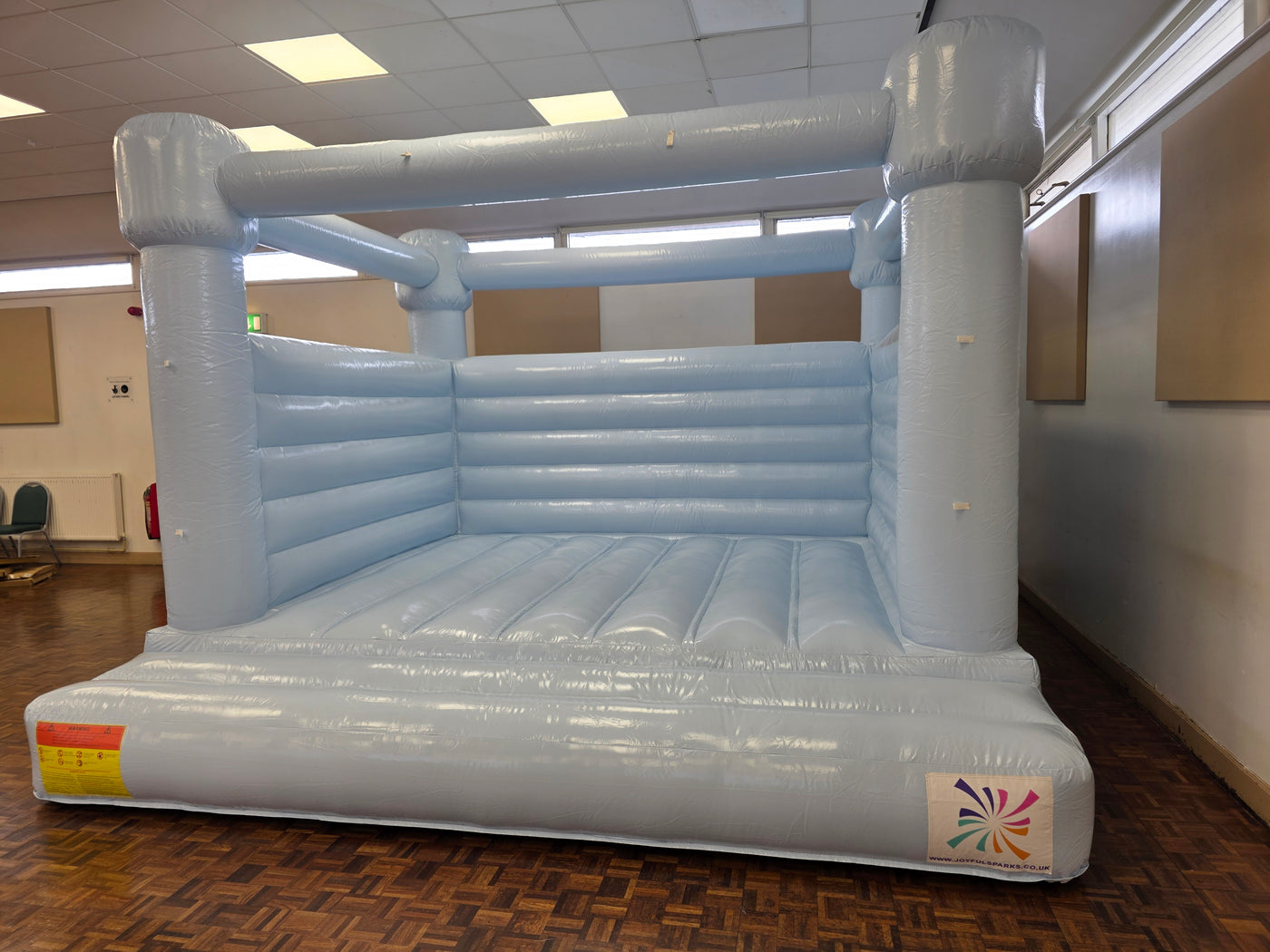 Hire Our 13ft Blue Bouncy Castle with Bubble Balloon Hangers