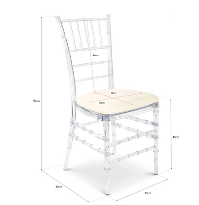 Clear Acrylic Chiavari Chair Hire UK – Transparent Wedding & Event Chair Rentals | JoyfulSparksUK