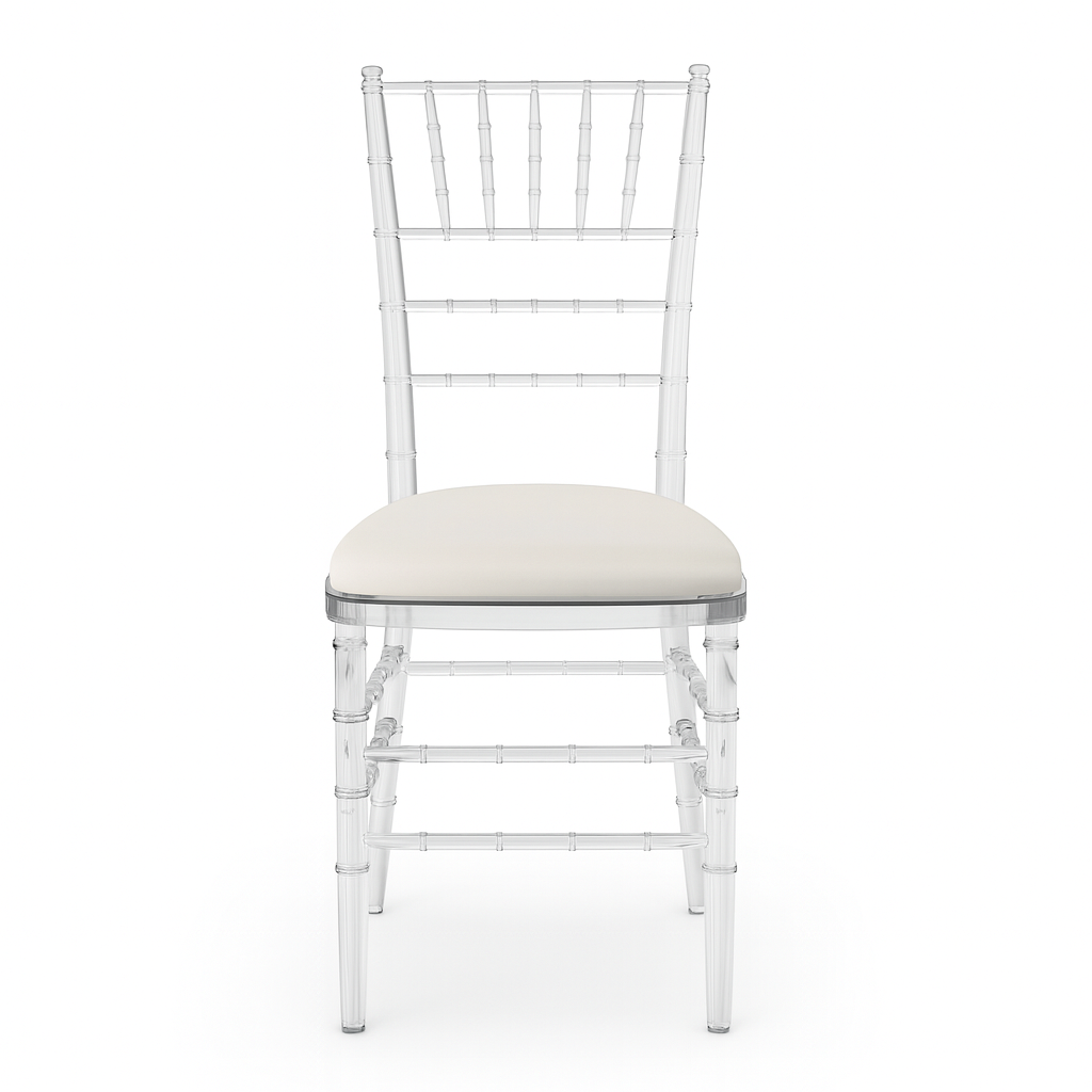 Clear Acrylic Chiavari Chair Hire UK – Transparent Wedding & Event Chair Rentals | JoyfulSparksUK
